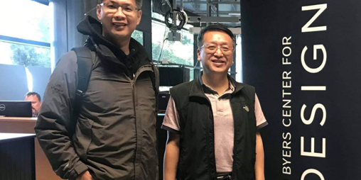 CSO and CEO of HuKui Bio, Dr. IC Jan and Michael Kuo, at Stanford Byers Center for BioDesign.